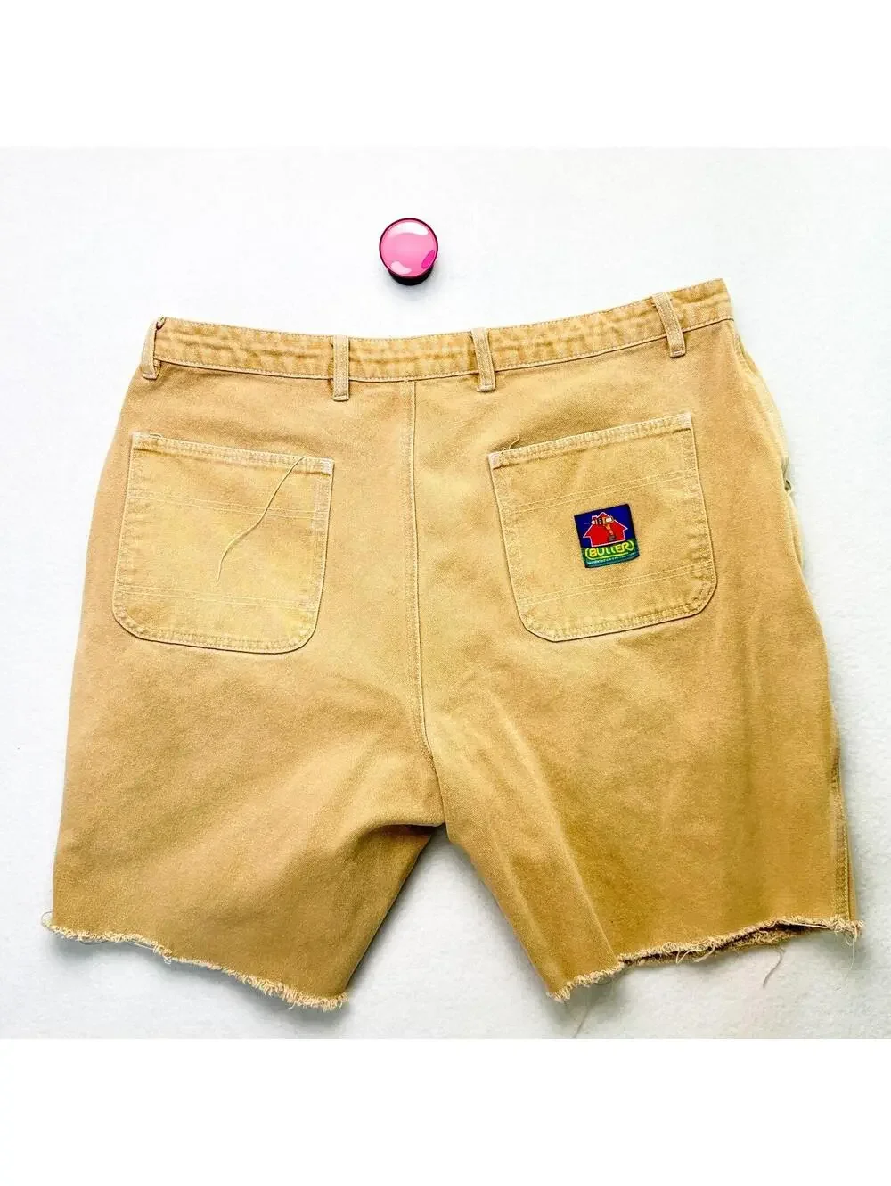 Butter‎ Goods Baggy Denim Shorts Skatewear Carpenter Raw Hem Tan Mens 38